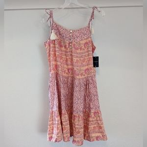 NWT Lucky Brand Summer boho flowy tieree dress patchwork women's S